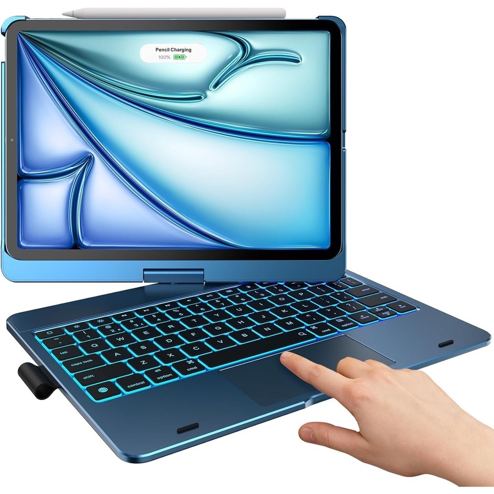 typecase 11 Inch ABS Keyboard Case Trackpad Backlit for iPad Air‎ Pro Blue